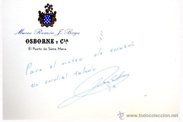 Manuscritos antiguos: SIGNED,AUTOGRAPH,FIRMA,JERONIMO SANTAMARIA,TORERO, VER GOOGLE. - Foto 1