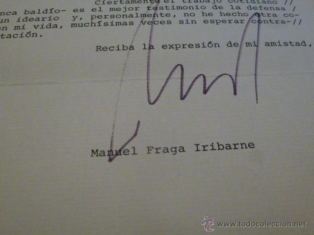 Manuscritos antiguos: CARTA FIRMADA MANUEL FRAGA IRIBARNE - Foto 2