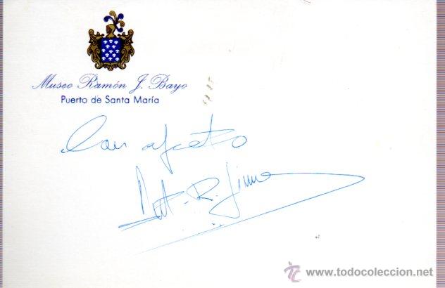 Manuscritos antiguos: SIGNED,AUTOGRAPH,FIRMA, ANTONIO RAMON JIMENEZ,TORERO.VER GOOGLE. - Foto 1