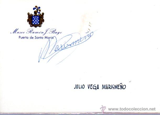 Manuscritos antiguos: SIGNED,AUTOGRAPH,FIRMA,MARISME&Ntilde;O,TORERO.VER GOOGLE. - Foto 1