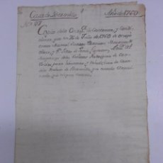 Manuscritos antiguos: MANUSCRITO.ESCRITURA DE CONTRATA POR JUAREZ TARANCON PARA REEDIFICAR CASA EN BERMILLO ZAMORA 1759. Lote 402441934