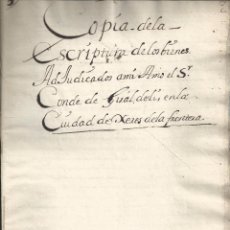Manuscritos antiguos: 1749 - CONDE DE GIRALDELI - JEREZ DE LA FRONTERA CADIZ. Lote 209113222