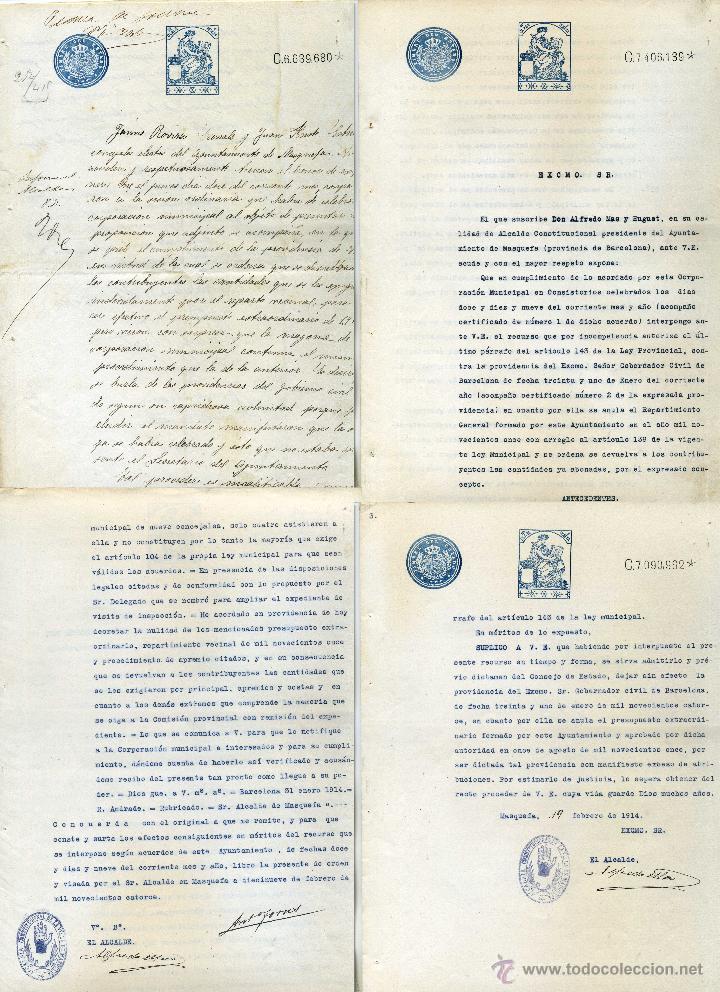 Manuscritos antiguos: 1914 masquefa barcelona documentos sobre ayuntamiento - Foto 1