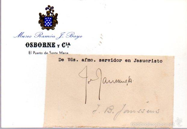 Manuscritos antiguos: SIGNED,AUTOGRAPH,FIRMA,J.B.JANSSEM VER GOOGLE. - Foto 1