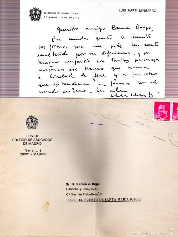 Manuscritos antiguos: SIGNED,AUTOGRAPH,FIRMA,LUIS MARTI MINGARRO,ABOGADO ESPA&Ntilde;OLVER GOOGLE. - Foto 1