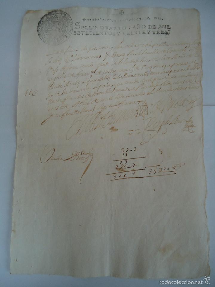Alte Manuskripte: MANUSCRITO A&Ntilde;O 1723 DE TAMARIZ ( VALLADOLID ) IMPUESTO SOBRE CANTARAS DE VINO.