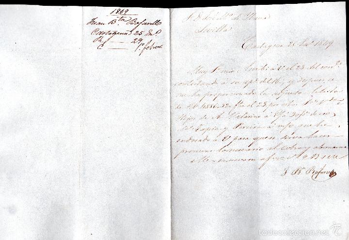 Manuscritos antiguos: JUAN BAUTISTA BOFARUL. 1849. CADIZ. - Foto 1