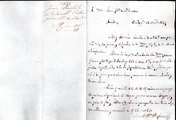 Manuscritos antiguos: JUAN BAUTISTA BOFARUL. 1849. CADIZ. - Foto 1