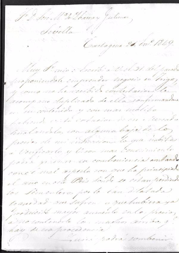 Manuscritos antiguos: JUAN BAUTISTA BOFARUL. 1849. CADIZ. - Foto 1