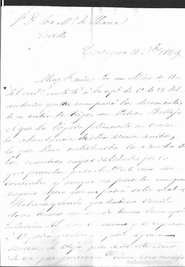 Manuscritos antiguos: JUAN BAUTISTA BOFARUL. 1849. CADIZ. - Foto 1