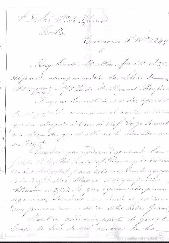 Manuscritos antiguos: JUAN BAUTISTA BOFARUL. 1849. CADIZ. - Foto 1