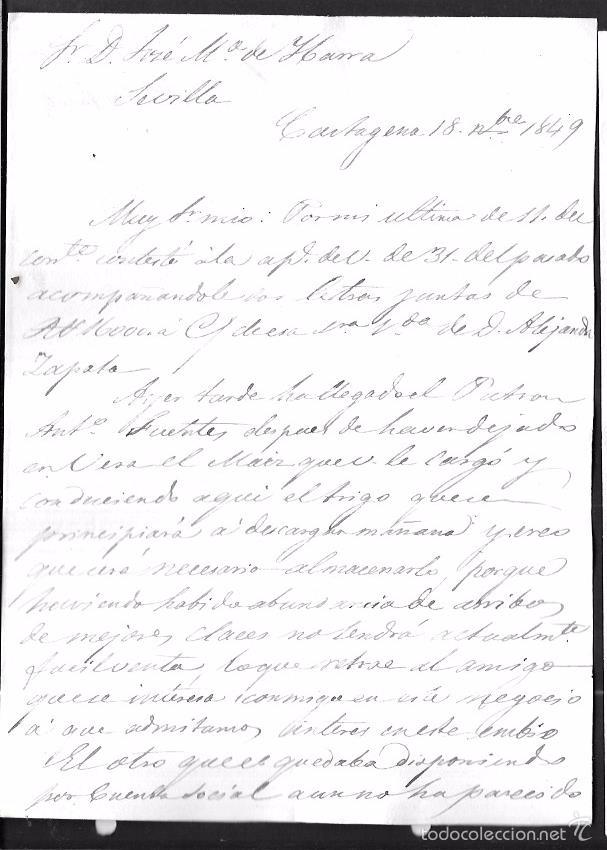 Manuscritos antiguos: JUAN BAUTISTA BOFARUL. 1849. CADIZ. - Foto 1