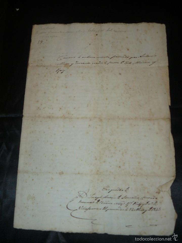 Manuscritos antiguos: VILAFRANCA DEL PENED&Egrave;S 1845- DOCUMENTO MANUSCRITO - Foto 1