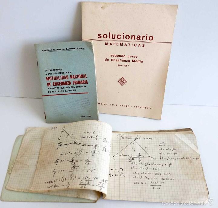 Manuscritos antiguos: LOTE DE PROFESOR MATEM&Aacute;TICAS 1967 - Foto 1