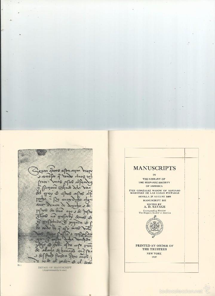 Manuscritos antiguos: IN&Eacute;S GONZ&Aacute;LEZ VIUDA DE ALFONSO DE LAS CASAS PINTADAS - SEVILLA 1408