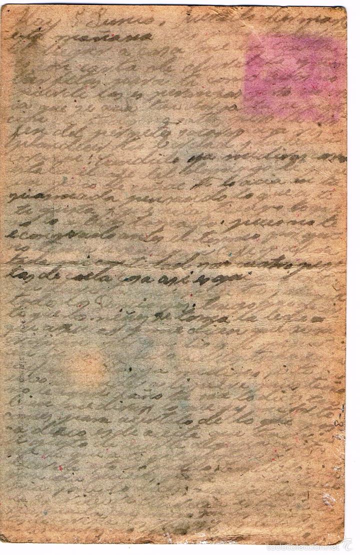 Manuscritos antiguos: tarjeta postal. escrita a carcel modelo de valencia - Foto 2