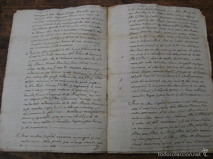Manuscritos antiguos: CAPITOLS MATRIMONIALS CABASSES 1780 - ESCRITO EN CATALAN - Foto 6