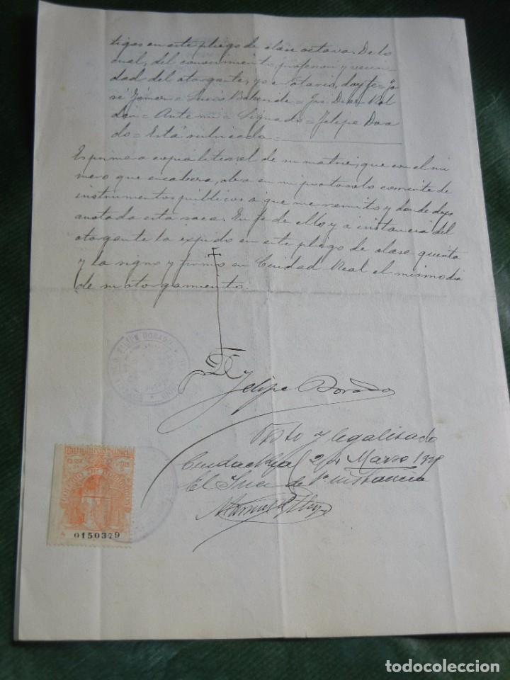 Manuscritos antiguos: ANTIGUO DOCUMENTO PODER NOTARIA JOSE DORADO Y CONTRERAS, CIUDAD REAL 1925 - Foto 2