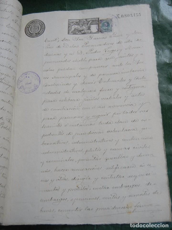 Manuscritos antiguos: DOCUMENTO PODER NOTARIA FRANCISCO DE SALES MASPONS Y LABROS, BARCELONA, 1897 - Foto 2