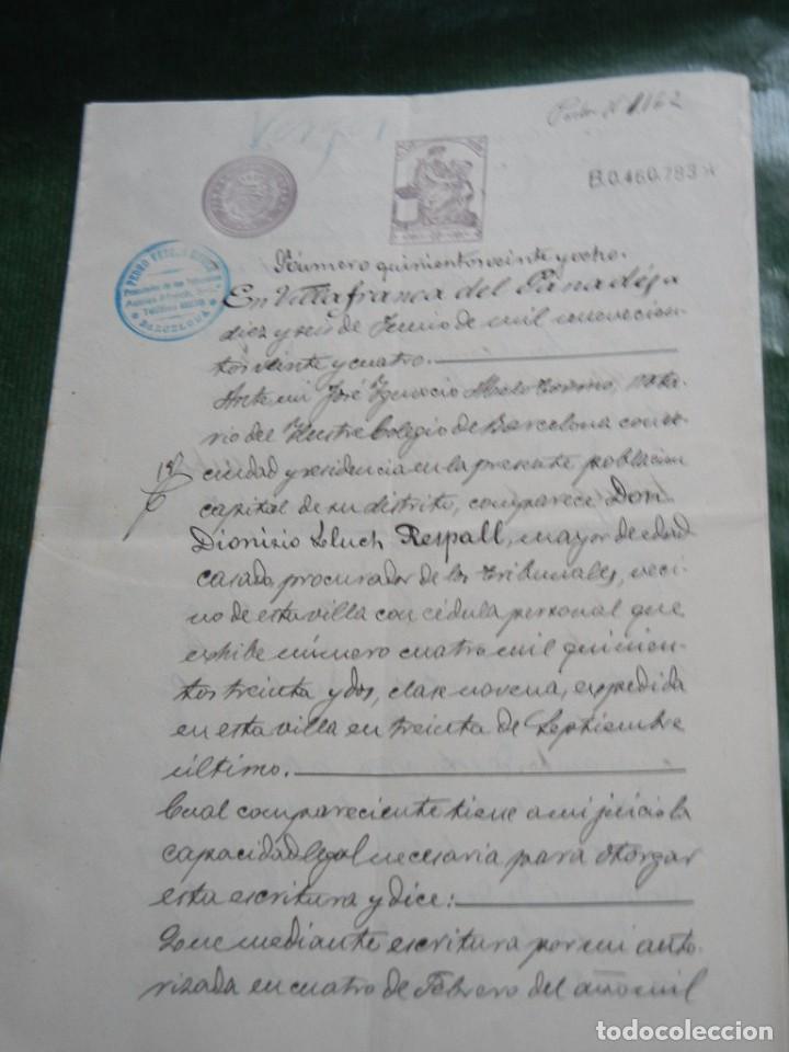 Manuscritos antiguos: DOCUMENTO PODER NOTARIA JOSE IGNACIO MELO TORMO, VILAFRANCA DEL PENEDES 1924 - Foto 1