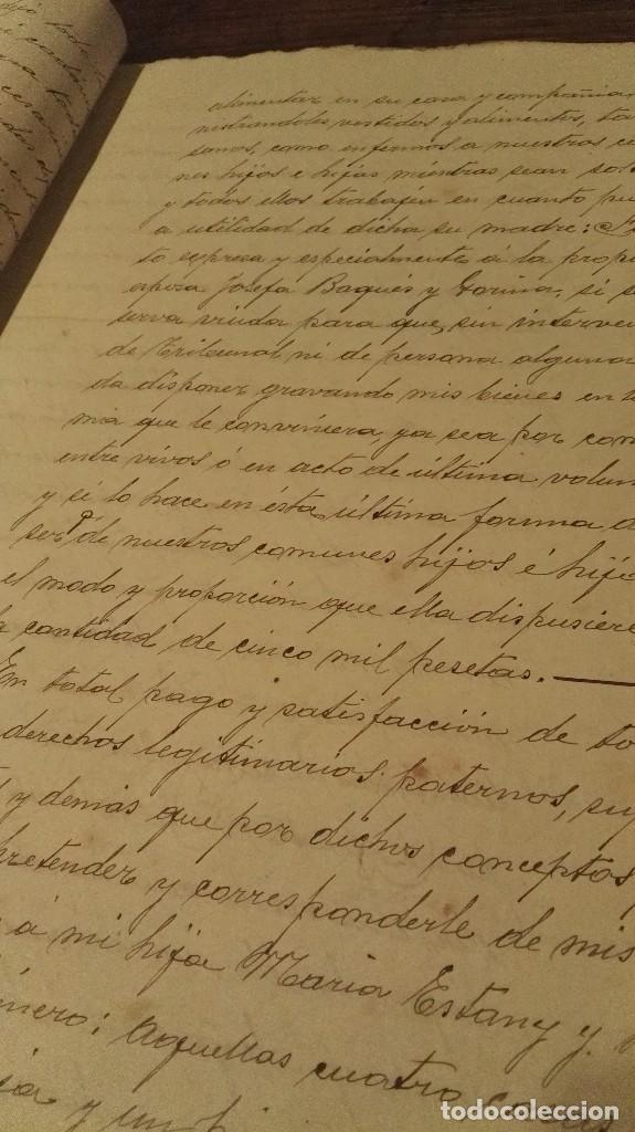 Manuscritos antiguos: ANTIGUO DOCUMENTO TESTAMENTO- SABADELL1906. - Foto 4