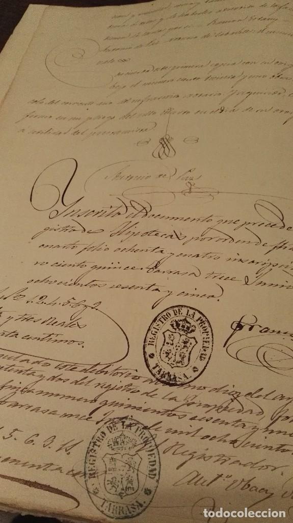 Manuscritos antiguos: ANTIGUO DOCUMENTO DEBITORIO SABADELL1865. - Foto 3
