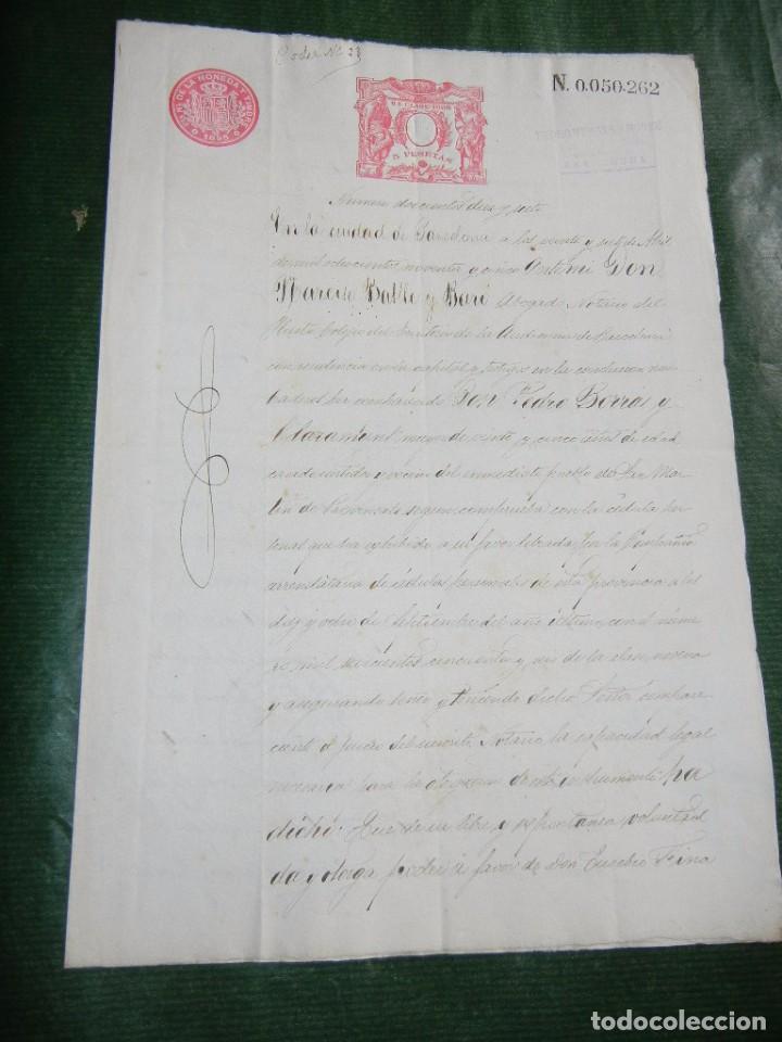 Manuscritos antiguos: DOCUMENTO PODER NOTARIA NARCISO BATLLE Y BARO, BARCELONA 1895 - Foto 1