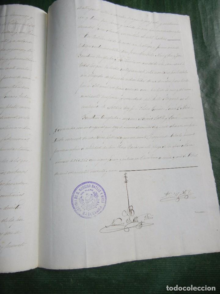 Manuscritos antiguos: DOCUMENTO PODER NOTARIA NARCISO BATLLE Y BARO, BARCELONA 1895 - Foto 2