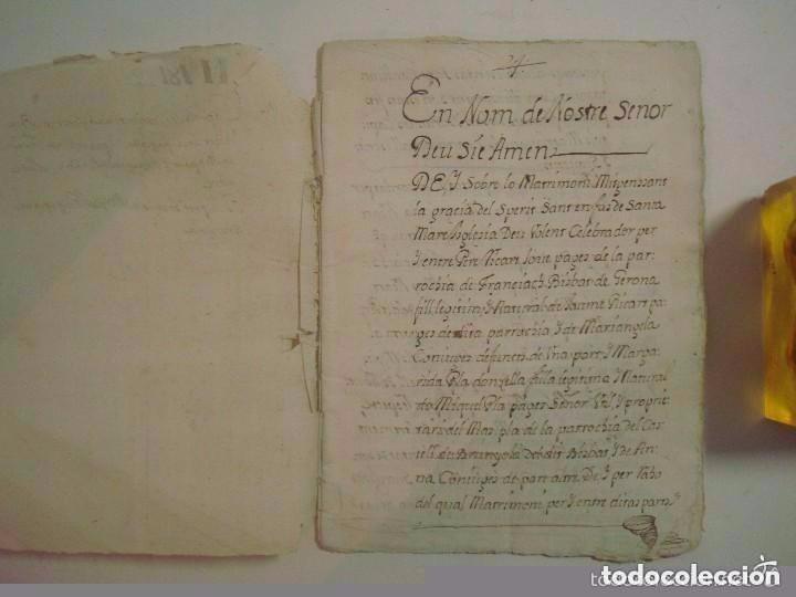 Ancient Manuscripts: MANUSCRITO DE 1704 EN GIRONA. BRUYOLA. CAPITOLS MATRIMONIALS. 18 P&Aacute;GINAS.