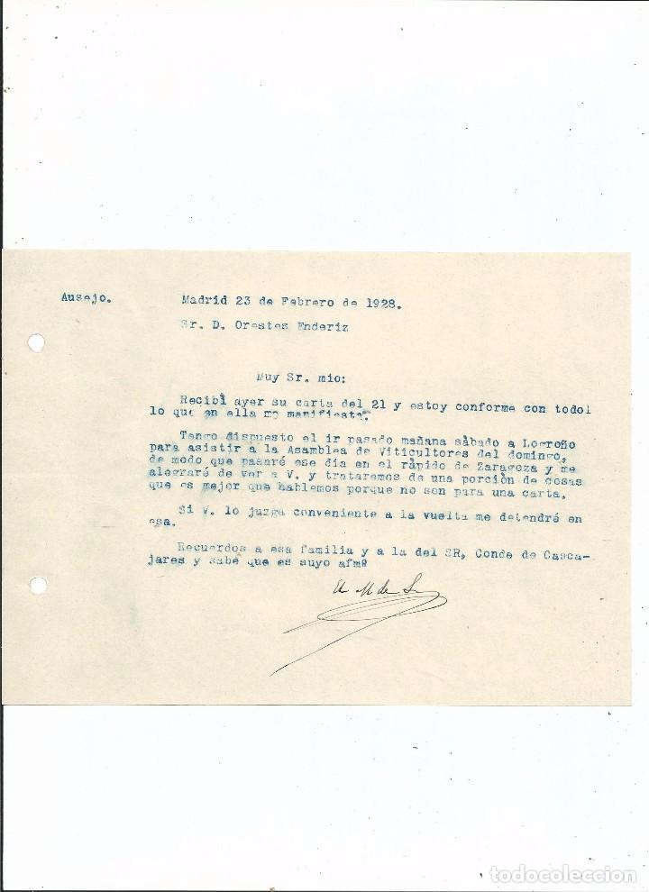 Manuscrits anciens: 1928 VINOS - MARQU&Eacute;S DE LEGARDA - ASAMBLEA DE VITICULTORES EN AUSEJO LA RIOJA