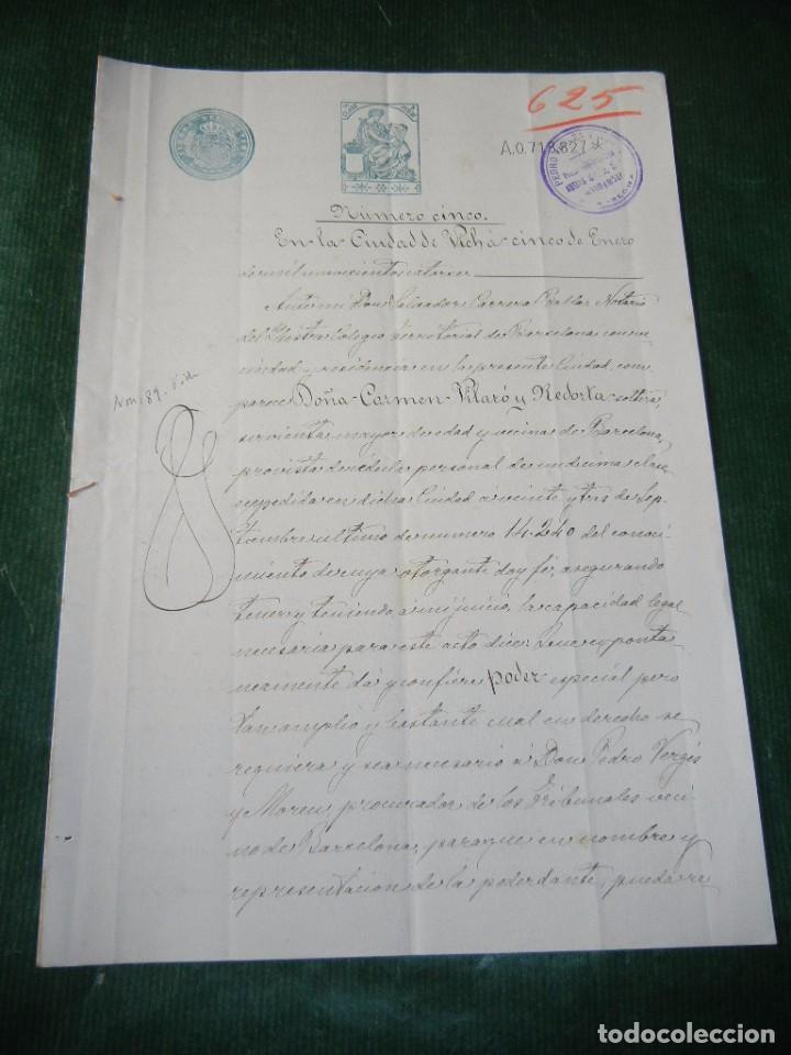 Manuscritos antiguos: ESCRITURA DE PODER NOTARIA DE SALVADOR CARRERA BALDAS, VICH 1914 - Foto 1
