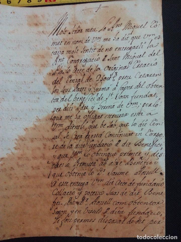 Manuscritos antiguos: Documento de 1737 de la ciudad de Valls - Foto 4