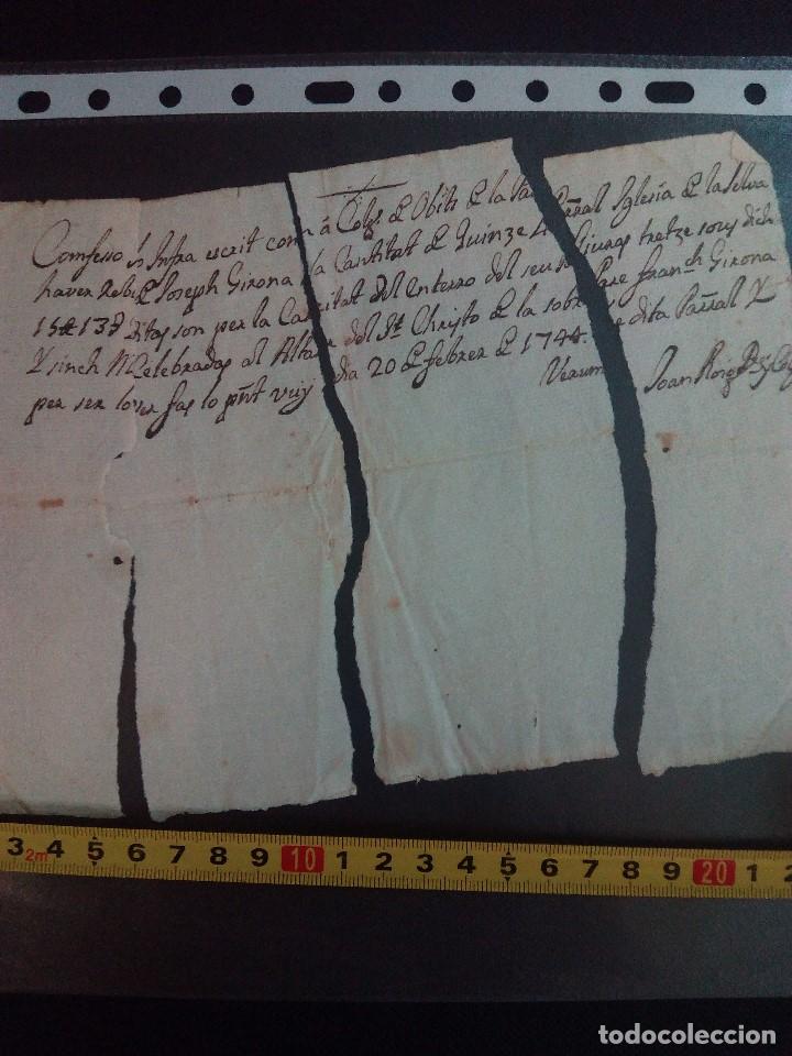 Manuscritos antiguos: Documento manuscrito recuperado de 1744-2-20 - Foto 1