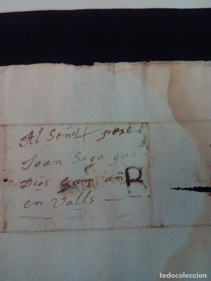Manuscritos antiguos: Documento manuscrito Carta de 1791-6-20 de Valls - Foto 3