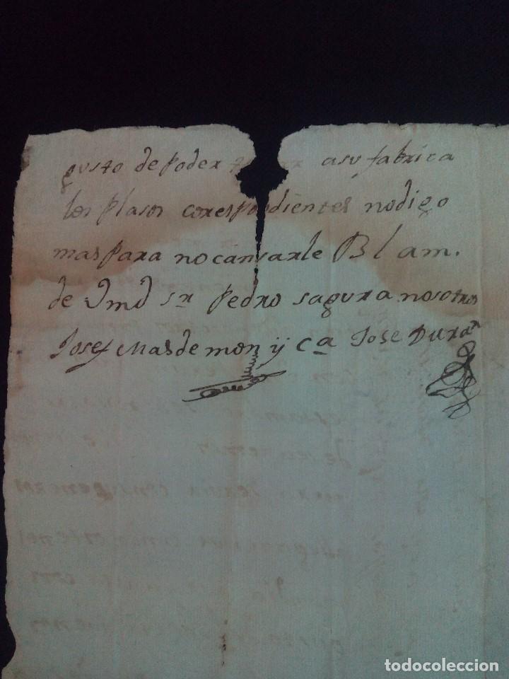 Manuscritos antiguos: Documento manuscrito Carta de 1791-6-20 de Valls - Foto 4