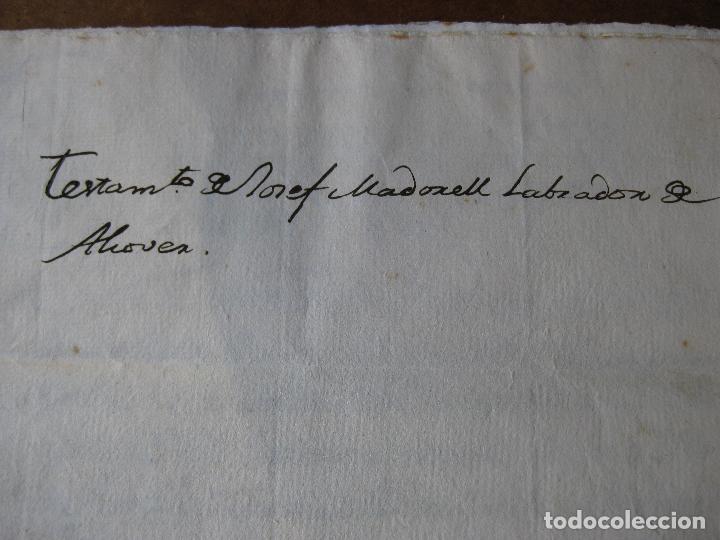 Manuscritos antiguos: MANUSCRITO ALCOVER A&Ntilde;O 1803 - TESTAMENTO - Foto 2