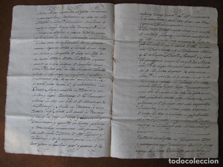 Manuscritos antiguos: MANUSCRITO ALCOVER A&Ntilde;O 1803 - TESTAMENTO - Foto 6