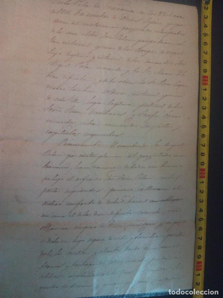 Manuscritos antiguos: Documento de Gra&ntilde;ena, Tarragona de 1838-3-22 - Foto 3