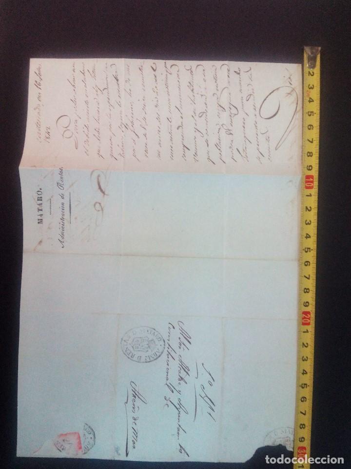 Manuscritos antiguos: Documento carta de 1842 en Matar&oacute;. - Foto 1