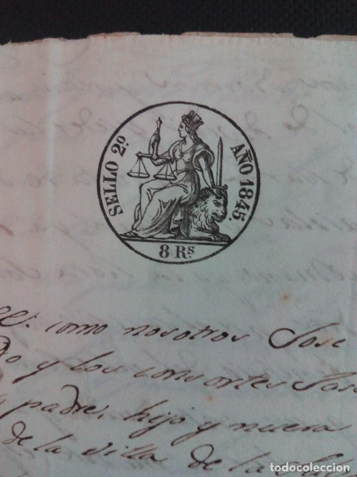 Manuscritos antiguos: Documento notarial de prestamo de 1845-7-16, de la Selva del Camp (Tarragona) - Foto 3