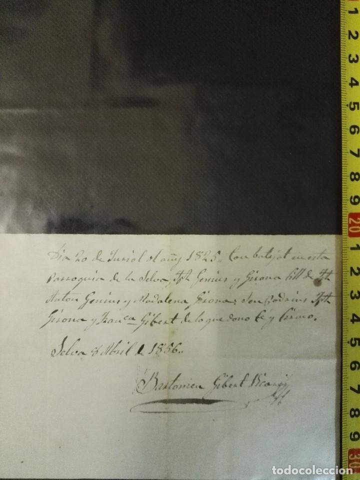 Manuscritos antiguos: Documento de bautismo de de la Selva del Camp de 1856-4-8 - Foto 1