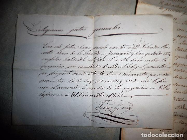 Manuscritos antiguos: SOCIEDAD DE DILIGENCIAS Y POSTAS GENERALES A&Ntilde;O 1850. - Foto 2