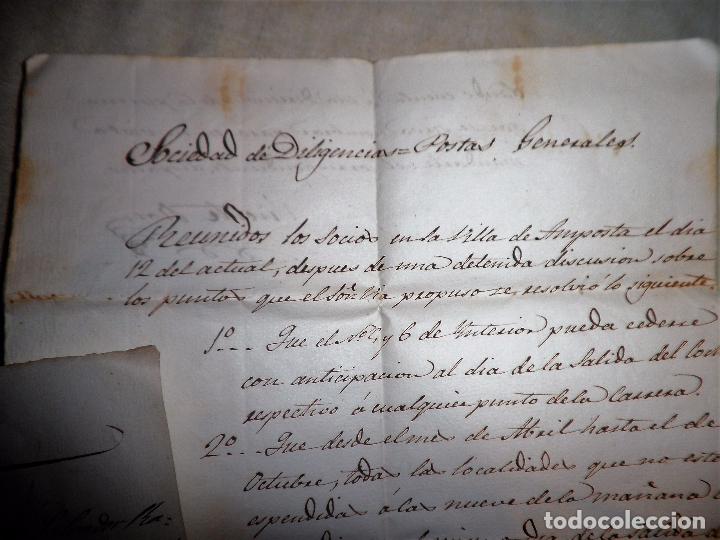 Manuscritos antiguos: SOCIEDAD DE DILIGENCIAS Y POSTAS GENERALES A&Ntilde;O 1850. - Foto 3