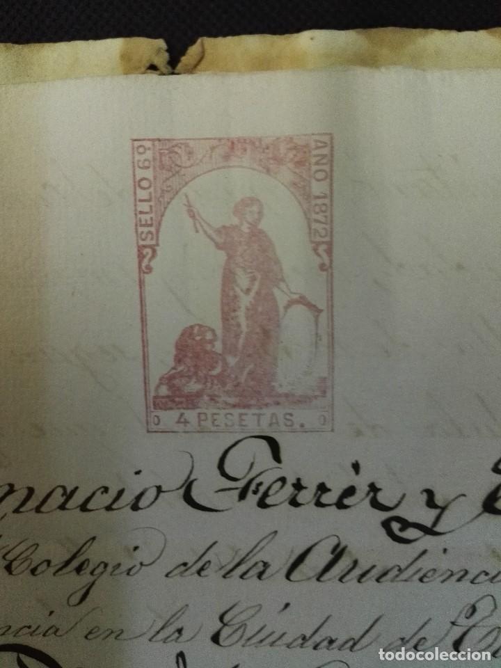 Manuscritos antiguos: Documento escritura de 1872-6-18 de la Selva del Camp, Tarragona. - Foto 3