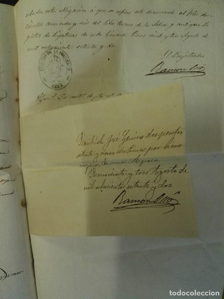 Manuscritos antiguos: Documento escritura de 1872-6-18 de la Selva del Camp, Tarragona. - Foto 4
