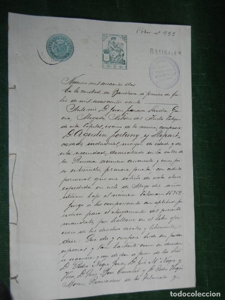 Manuscritos antiguos: PODER NOTARIA JUAN FRANCISCO SANCHEZ GARCIA, BARCELONA 1920 - Foto 1
