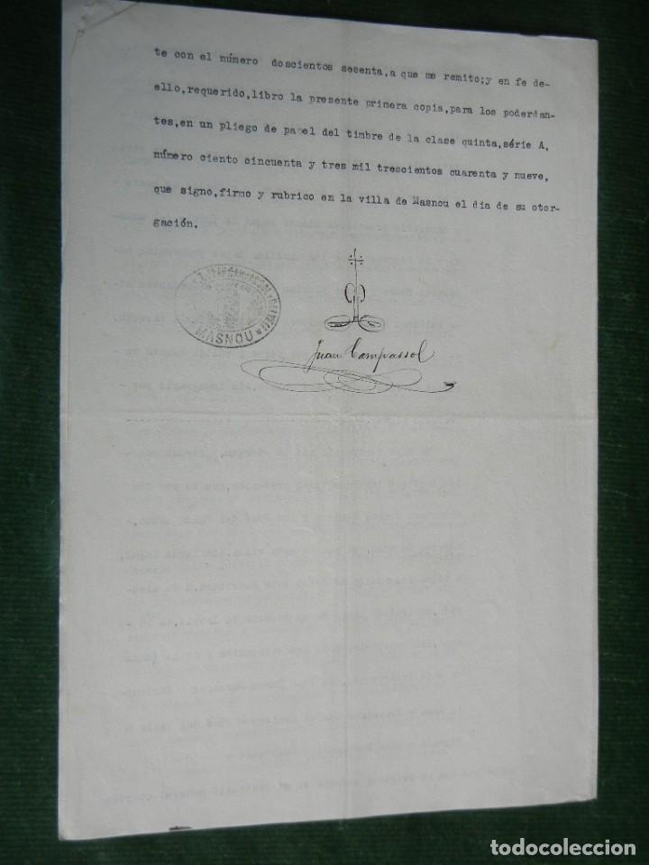 Manuscritos antiguos: PODER NOTARIA JUAN CAMPASSOL CLAVELL, MASNOU, 1927 - Foto 2
