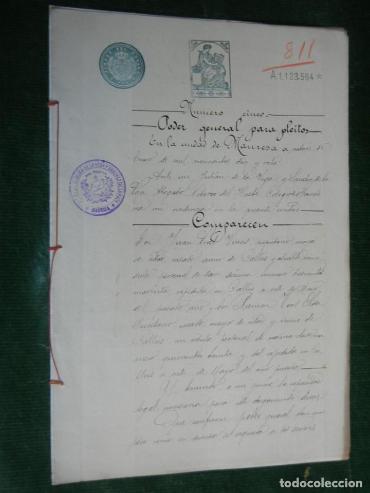 Manuscritos antiguos: PODER NOTARIA JULIAN DE LA VEGA Y SANCHEZ DE LA POZA, MANRESA, 1918 - Foto 1