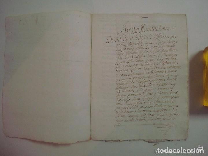 Ancient Manuscripts: MANUSCRITO DE 1706. GERUNDA.GIRONA. NUBCIALS.TEXTO LAT&Iacute;N. 7 P&Aacute;GINAS.FOLIO MENOR