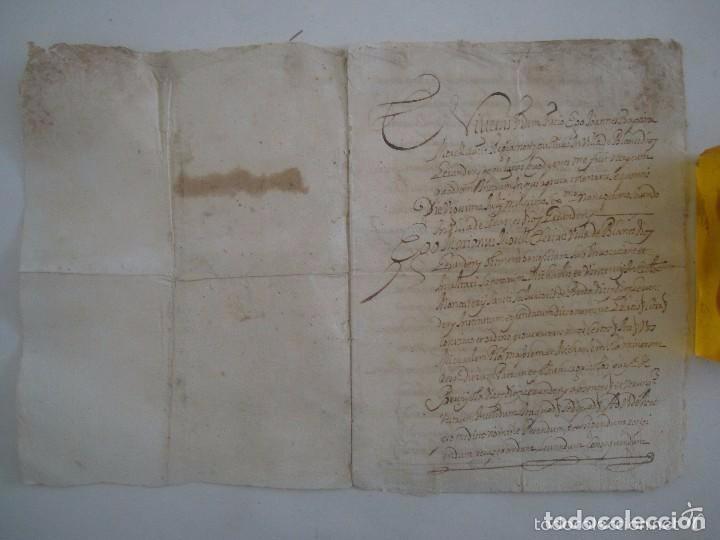Alte Manuskripte: MANUSCRITO DEL SIGLO XVII EN BLANES. CUARTILLA EN FOLIO MENOR. 3 P&Aacute;GINAS.
